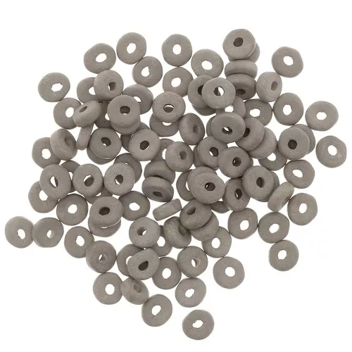Heishi beads ceramic rondelles 5.3x2.5 mm - Marron glacé mat x30