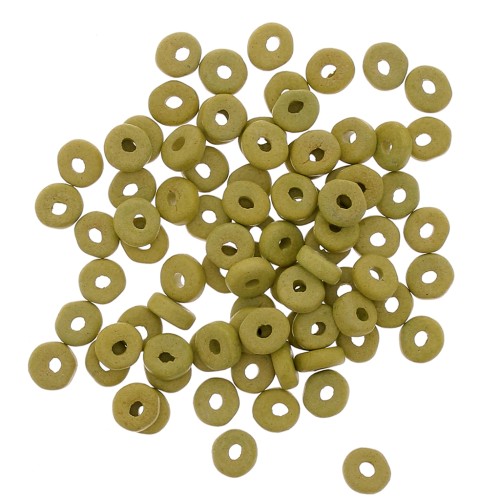5.3x2.5mm Ceramic Heishi beads - Light green mat x30