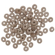 5.3x2.5mm Ceramic Heishi beads - Light brown mat x30|raw }}