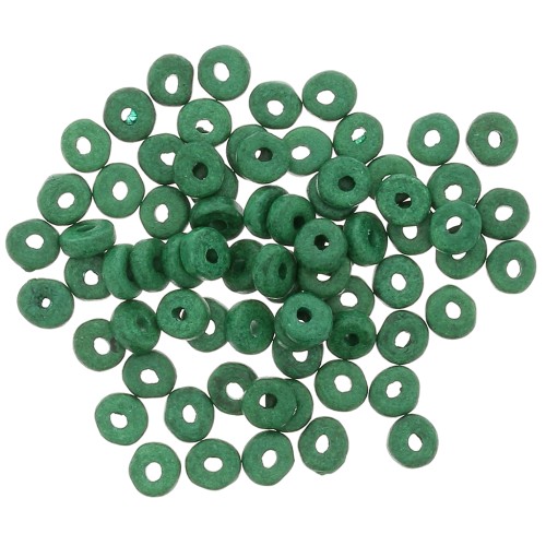 Heishi ceramic rondelle beads 5.3x2.5 mm - Fir green mat x30