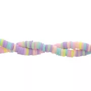 Heishi beads polymer clay rondelles 4x1mm - Pastel multicolor - violet x39cm
