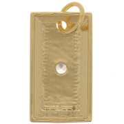 22x13mm Star and Moon Pendant with Zircon - Gold Tone - Crystal x1