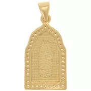 24x13mm Religious pendant - Virgin motif - with zirconium oxide - Gold - Crystal x1