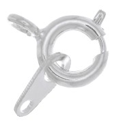 6 mm spring clasp with tag fastener - Silver x1|raw }}
