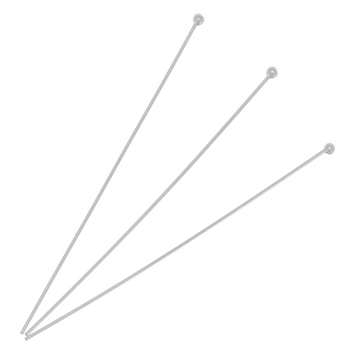 40x0.40mm 925 Sterling SIlver Ball Head Pins x10