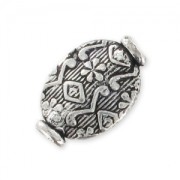 Olive old silver tone 14x9mm x1