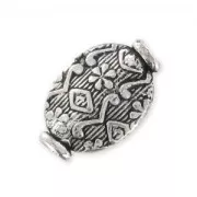 Olive old silver tone 14x9mm x1