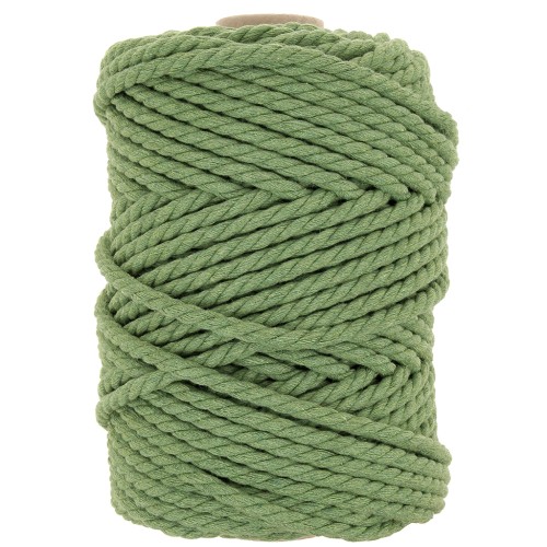 5mm Macramé Cotton Cord Spool - Eucalyptus Green x50m