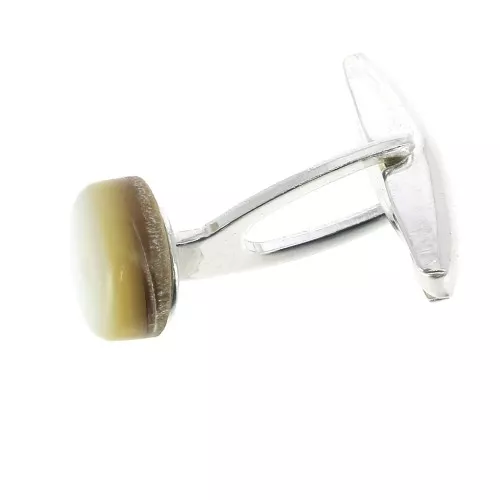Cuff-link with 8 mm pad Sterling Silver 925 x1