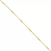 1.2mm 925 Sterling Silver cable mesh Chain with tubes - Fine Gold Plated x50cm