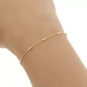 1.2mm 925 Sterling Silver cable mesh Chain with tubes - Fine Gold Plated x50cm