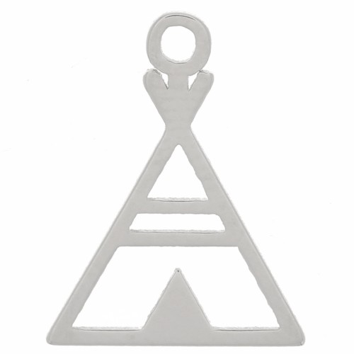 13x10mm 925 Sterling SIlver Ethnic triangle charm - teepee X1