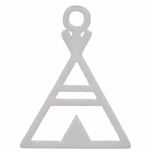 13x10mm 925 Sterling SIlver Ethnic triangle charm - teepee X1