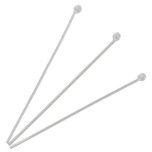 30x0.60mm 925 Sterling Silver Ball Head pins x10