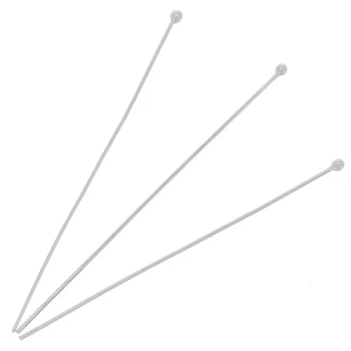 50x0.60mm 925 Sterling Silver Ball Head pins x10