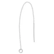 80mm 925 Sterling Silver cable mesh earchains x2