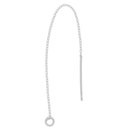 80mm 925 Sterling Silver cable mesh earchains x2