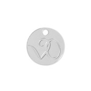 8mm 925 Sterling Silver round charm with your logo or brand x100