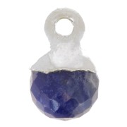 6mm 925 Sterling Silver Faceted Ball Charm - Gemstone -- Sodalite x1|raw }}