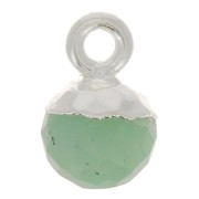 6mm 925 Sterling Silver Faceted Ball Charm - Gemstone - Amazonite x1|raw }}