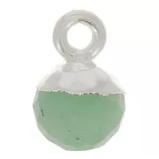6mm 925 Sterling Silver Faceted Ball Charm - Gemstone - Amazonite x1