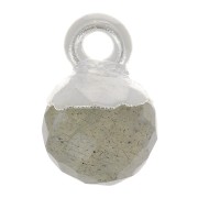 6mm 925 Sterling Silver Faceted Ball Charm - Gemstone - Labradorite x1|raw }}