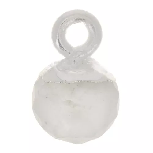 6mm 925 Sterling Silver Faceted Ball Charm - Gemstone - Moonstone x1