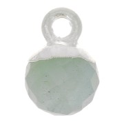 6mm 925 Sterling Silver Faceted Ball Charm - Gemstone - Aquamarine x1