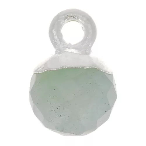 6mm 925 Sterling Silver Faceted Ball Charm - Gemstone - Aquamarine x1