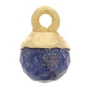 6mm 925 Sterling Silver Faceted Ball Charm - Fine Gold Plated - Sodalite x1|raw }}