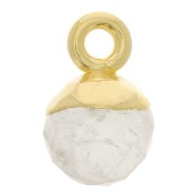 6mm 925 Sterling Silver Faceted Ball Charm - Fine Gold Plated - Moonstone x1|raw }}