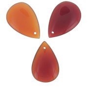 30x20mm Pear gemstone pendant - imitation Carnelian x1