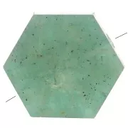 12x10mm Gemstone Flat Hexagon shaped bead - Amazonite x1