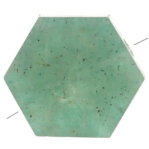 12x10mm Gemstone Flat Hexagon shaped bead - Amazonite x1
