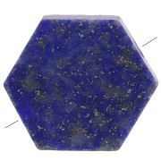 12x10mm Gemstone Flat Hexagon shaped bead - Lapis lazuli x1|raw }}