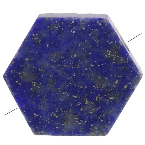 12x10mm Gemstone Flat Hexagon shaped bead - Lapis lazuli x1