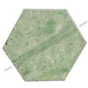 12x10mm Gemstone Flat Hexagon shaped bead - Aventurine x1