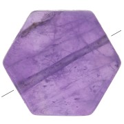12x10mm Gemstone Flat Hexagon shaped bead - Amethyst x1
