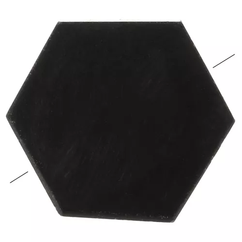 12x10mm Gemstone Flat Hexagon shaped bead - Black Onyx x1
