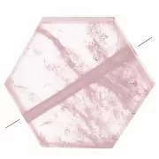 12x10mm Gemstone Flat Hexagon shaped bead - Rose Quartz x1