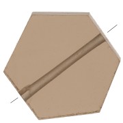 12x10mm Gemstone Flat Hexagon shaped bead -- Smoky Quartz x1