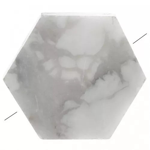 12x10mm Gemstone Flat Hexagon shaped bead - Howlite x1