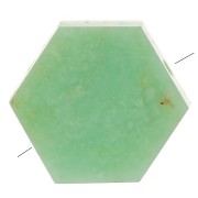 12x10mm Gemstone Flat Hexagon shaped bead - Chrysoprase x1