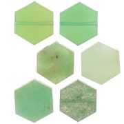 12x10mm Gemstone Flat Hexagon shaped bead - Chrysoprase x1