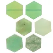 12x10mm Gemstone Flat Hexagon shaped bead - Chrysoprase x1
