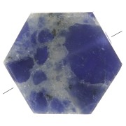 12x10mm Gemstone Flat Hexagon shaped bead - Sodalite x1