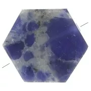 12x10mm Gemstone Flat Hexagon shaped bead - Sodalite x1