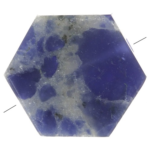 12x10mm Gemstone Flat Hexagon shaped bead - Sodalite x1