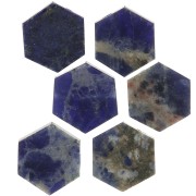 12x10mm Gemstone Flat Hexagon shaped bead - Sodalite x1