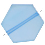 12x10mm Dyed gemstone Flat Hexagon shaped bead - Blue Onyx x1